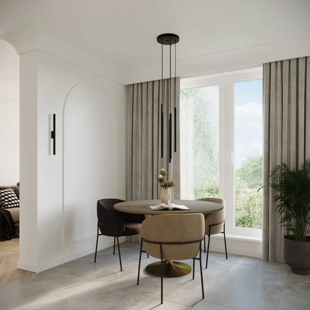 Черно метално висящо осветително тяло ø 25 cm Fideus – Sollux