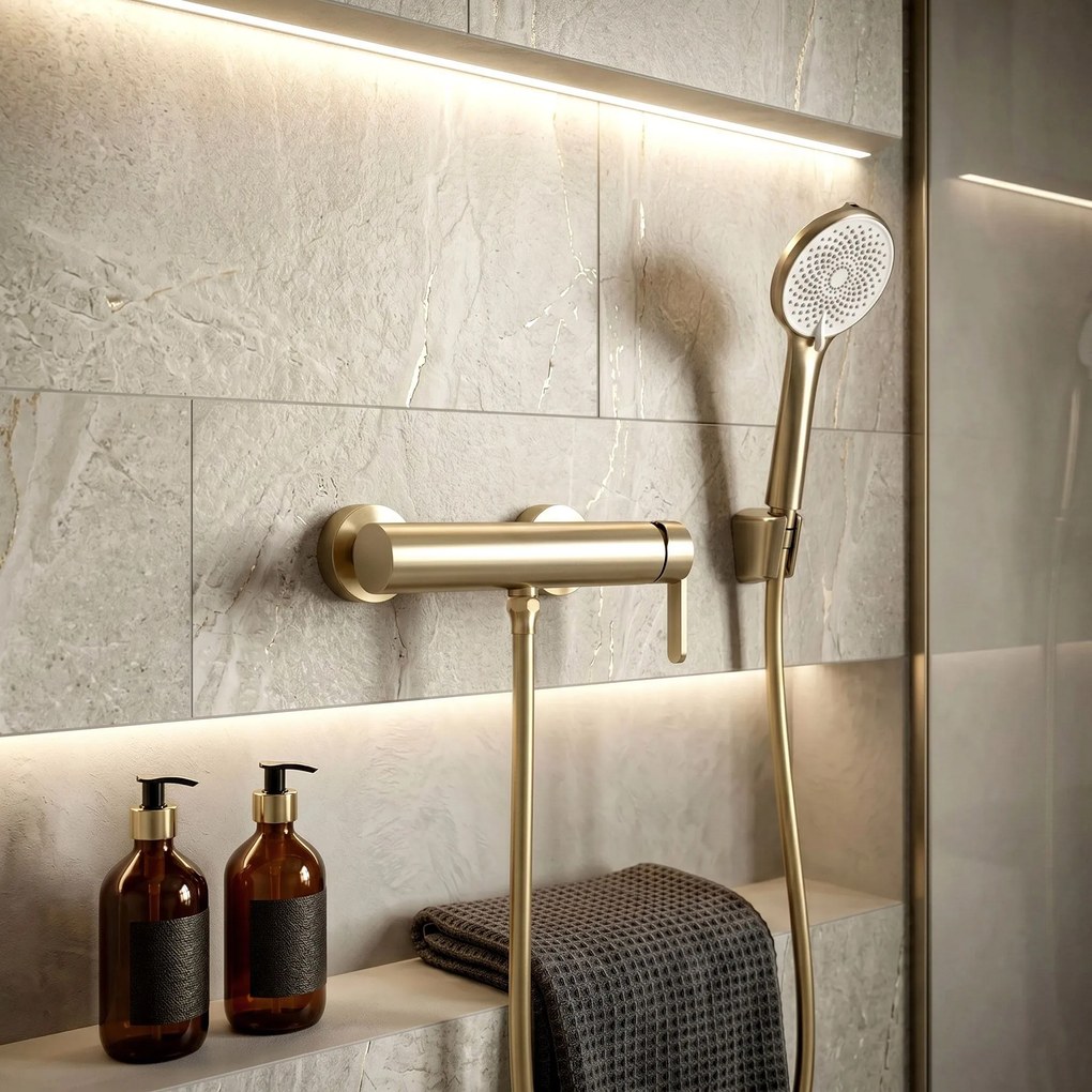 Душ маркуч против усукване Rea Brush Gold 150 cm