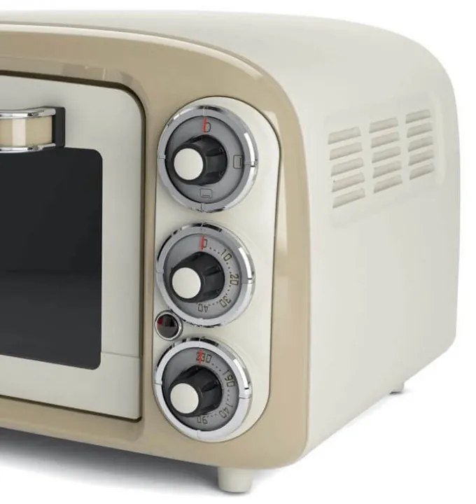 Електрическа фурна Ariete VINTAGE 0979/03, 1380 W, 18 л, 3 режима, До 230C, Двойно термо стъкло, Таймер 60 мин, Бял/Бежов