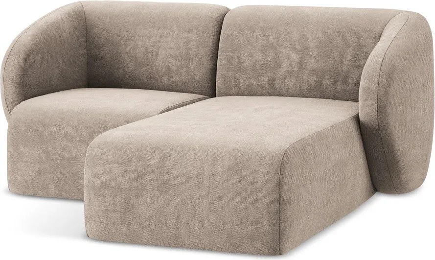 Светлокафяв шенилов ъглов диван (десен ъгъл) Lani – Makamii