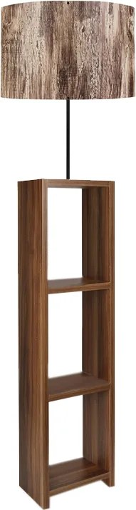 Подова лампа Launo Mdf/тъкан/Pvc в кафяв/орехов цвят 38x38x150см.