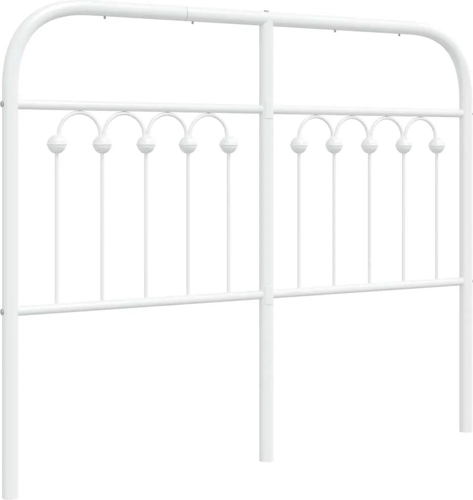 376680 vidaXL Метална резервна табла за легло, бяла, 120 см