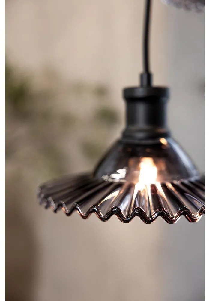 Черно висящо осветително тяло със стъклен абажур ø 22 cm Novia – Markslöjd