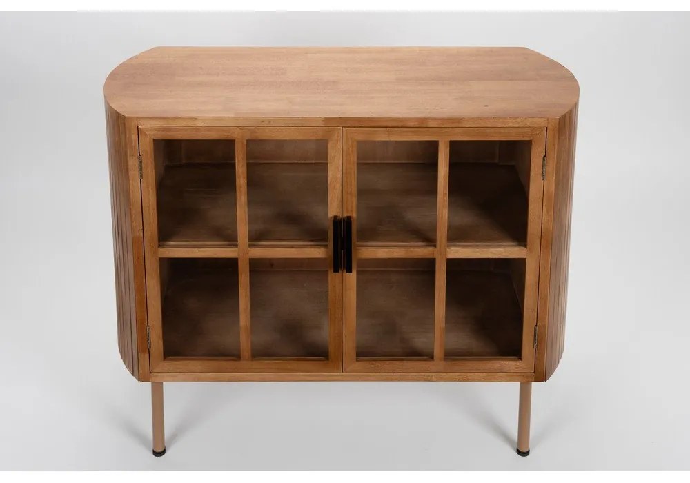 Витрина от масивно каучуково дърво в естествен цвят 100x80x38 cm Yaz – White Label