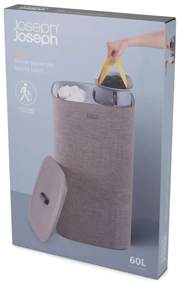 Сив текстилен кош за пране , 60 л Tota - Joseph Joseph