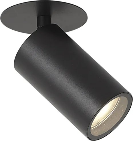 Модерен вграден прожектор черен GU10 50mm IP44 - Chels