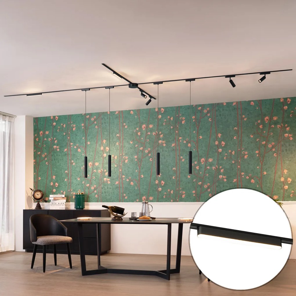 Релсова система за осветление с 10 черни светлини 1-фазна - Magnetic Samson Cassie Marra