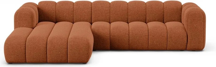 Шенилов ъглов диван в тухлен цвят (ляв ъгъл) Lupine – Micadoni