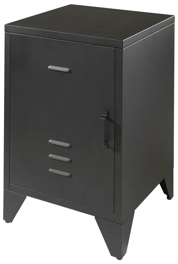 Черно метално детско нощно шкафче BRONXX – Vipack