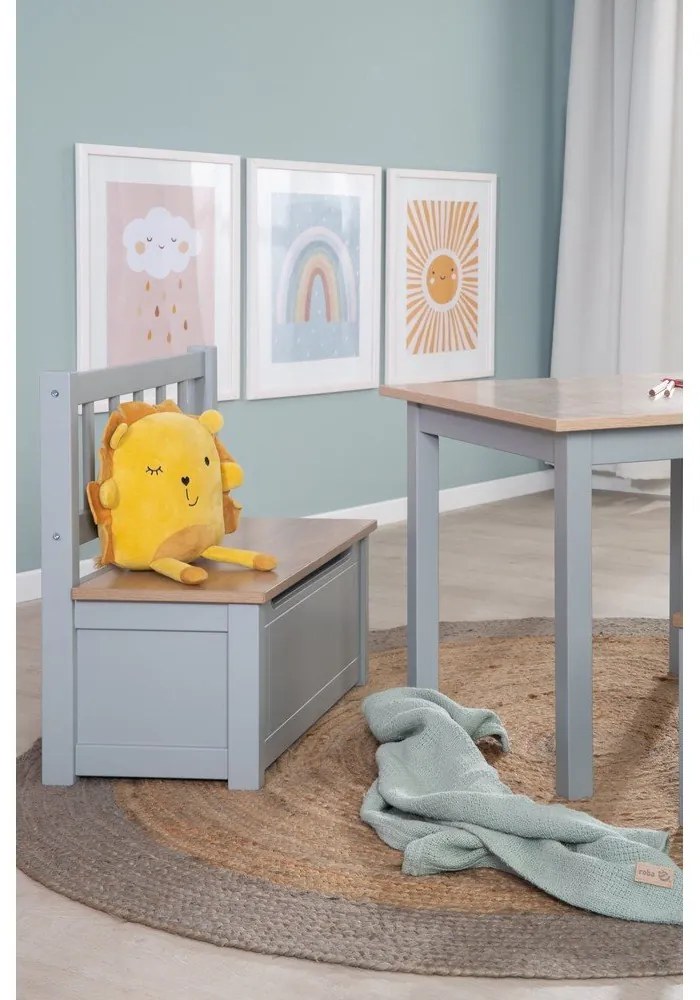 Кафяво-сива детска пейка Woody – Roba