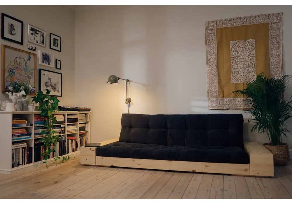 Тъмносин разтегателен диван 244 cm Base – Karup Design