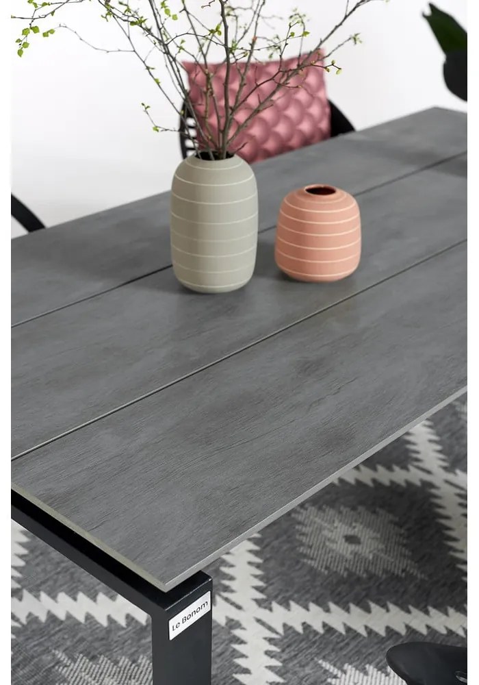 Градински комплект за хранене за 6 души със сив стол Joanna и маса Strong, 210 x 100 cm Strong & Joanna - Bonami Selection