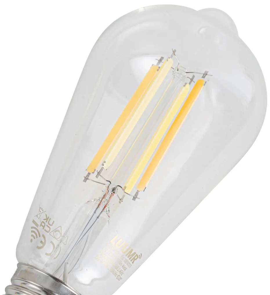 Комплект от 5 Интелигентни димируеми LED крушки E27 ST64 прозрачни 7W 806lm 2700-6500K