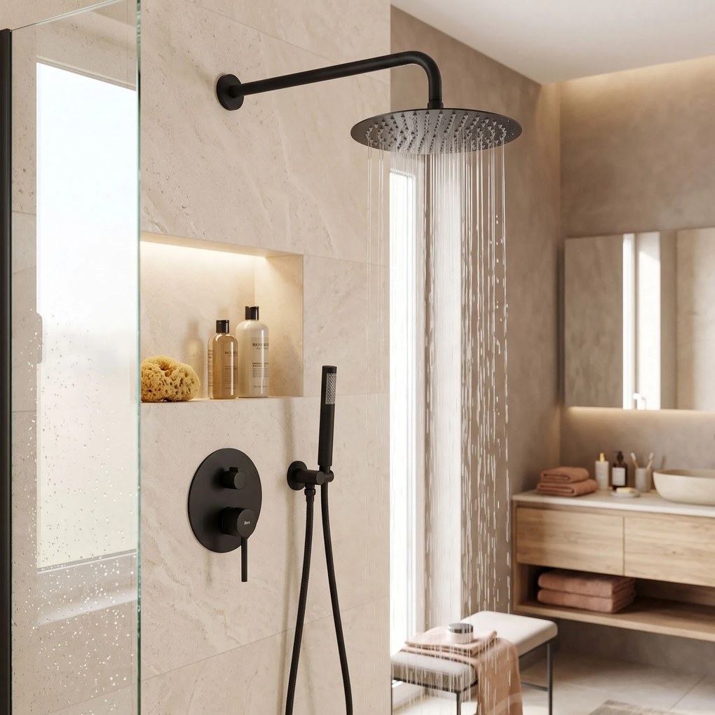 Душ система за вграждане Rea Lungo Black