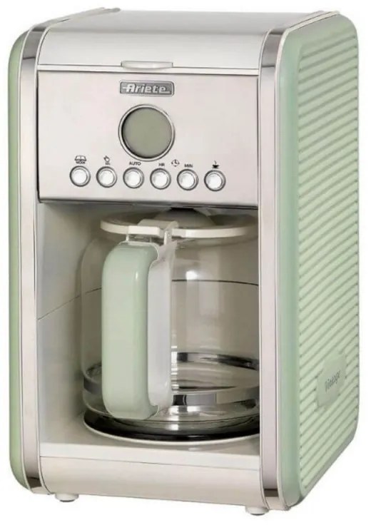 Кафемашина Ariete VINTAGE AMERICANO 1342/04, 960W, 2.1 л, Таймер, Програмиране, Пауза, Противокапкова система, Зелен