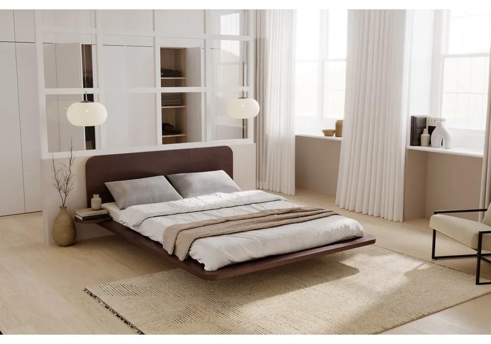 Двойно легло от букова дървесина 180x200 см в тъмнокафяв цвят Japandic - Skandica
