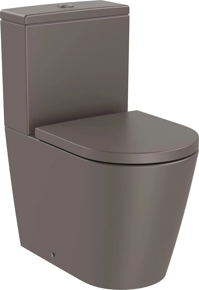 Тоалетна чиния за моноблок, Roca, A342529660 ROUND, порцелан, кафе, 76x60x37.5см