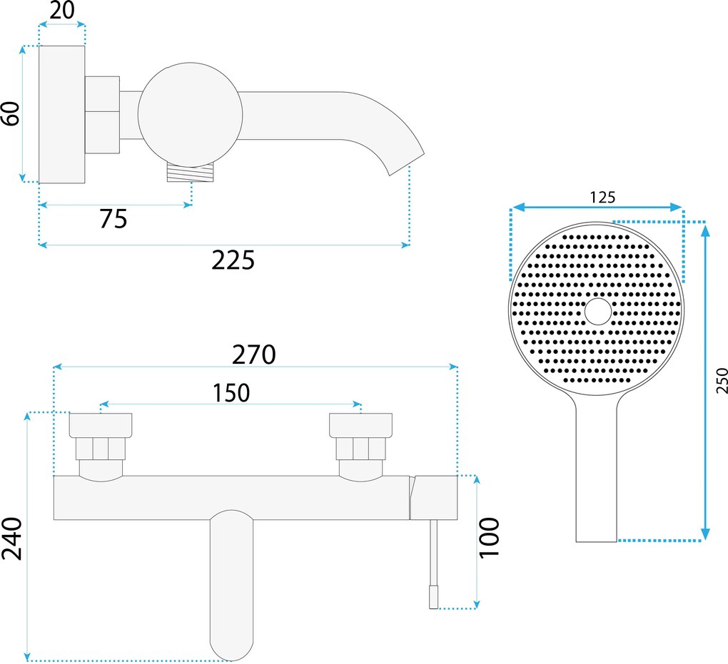 Смесител за вана Rea Rivo  Titan