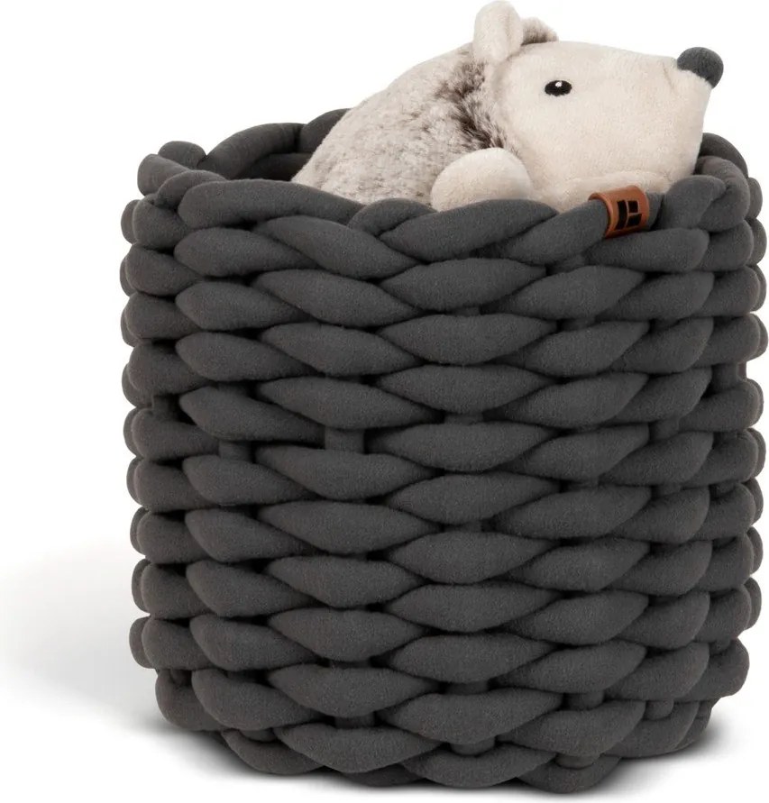 Текстилна кошница ø 21x17 cm Peach Skin Round S – Bigso