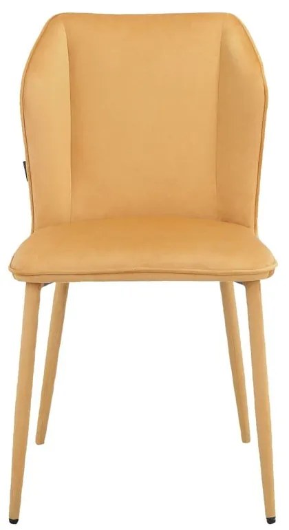 Жълти кадифени трапезни столове в комплект от 2 бр. Wilma – Støraa