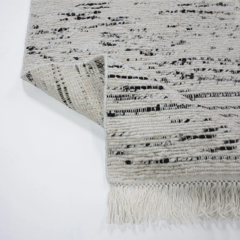 Сив/в цвят слонова кост ръчно изработен вълнен килим 140x200 cm Ellsa – Flair Rugs