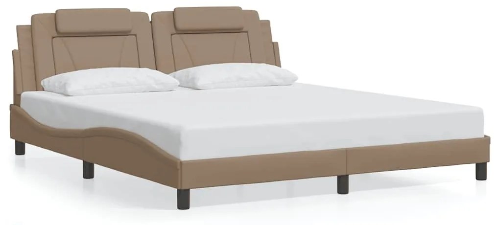 3208114 vidaXL Рамка за легло Viana без матрак, капучино, 180x200 см, изкуствена кожа