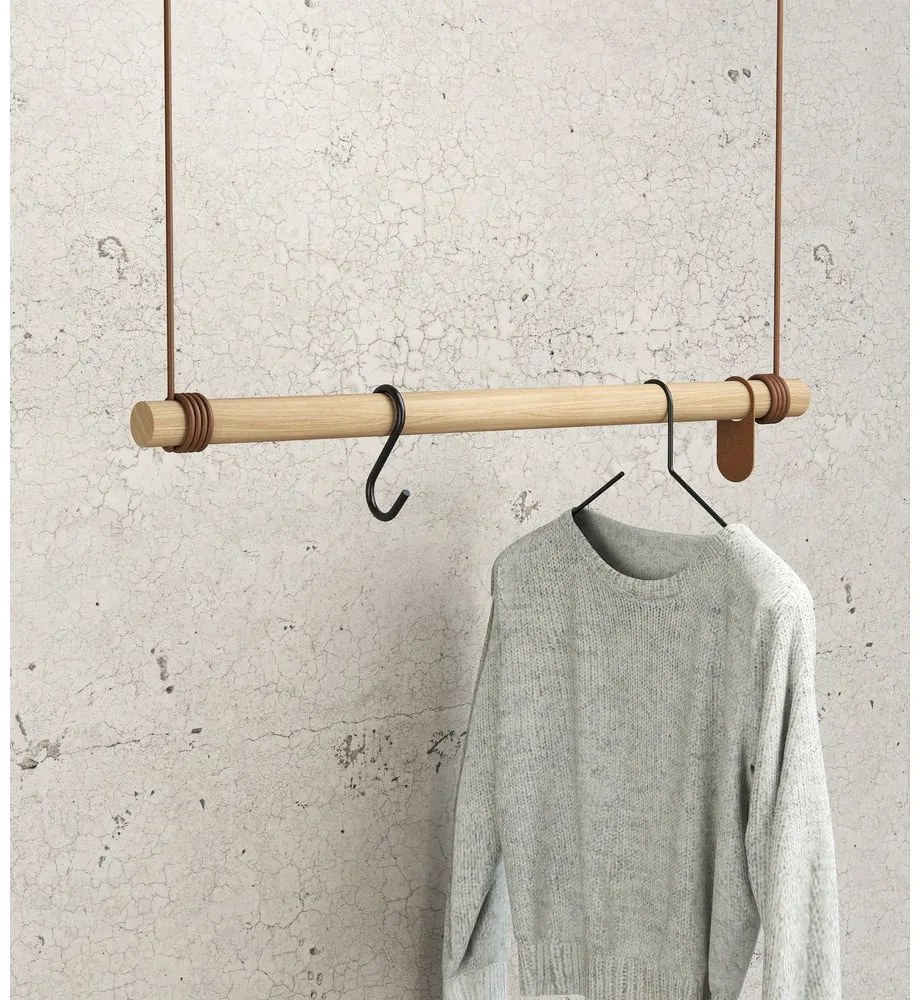 Стенна закачалка от масивен дъб в естествен цвят 80 cm Swing M – LIND DNA