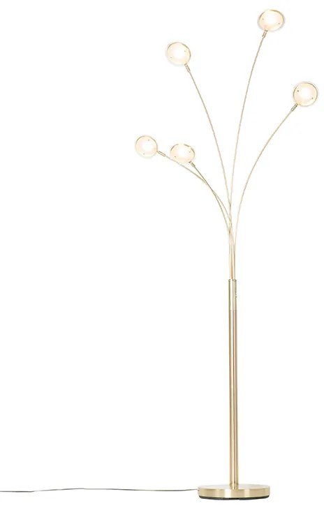 Дизайнерски подов аплик месинг с LED 5-светлини - Sixties Trento