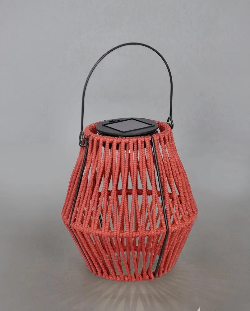 Червен LED фенер със соларен панел (височина 17 cm) Juny – Yes Everyday
