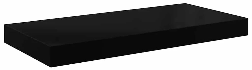 323766 vidaXL Окачен стенен рафт, черен гланц, 50x23x3,8 см, МДФ