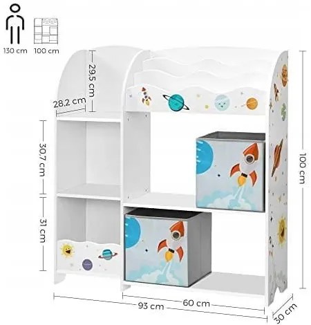 Детски рафт за играчки и книги 100 x 93 x 30 cm