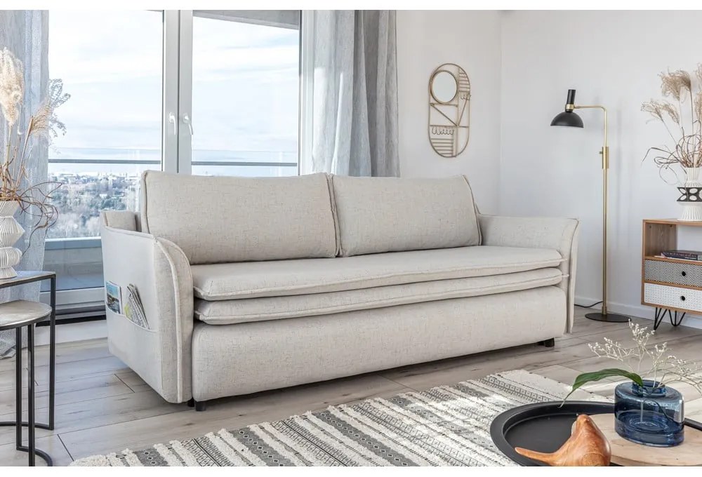 Бежов разтегателен диван Charming Charlie - Miuform