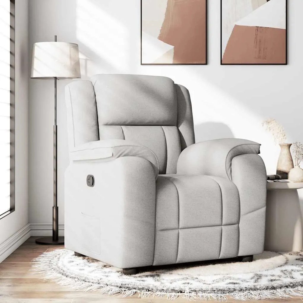 4015709 vidaXL Recliner Chair Cloud Grey Fabric
