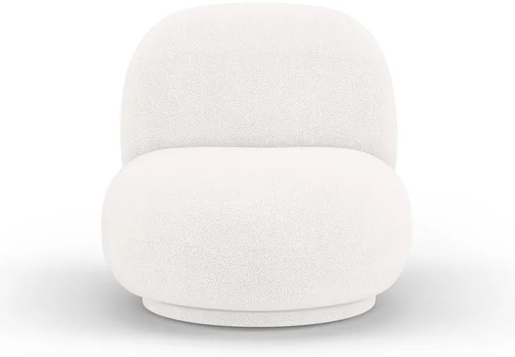 Бяло кресло от плат букле Chuck – Micadoni Home