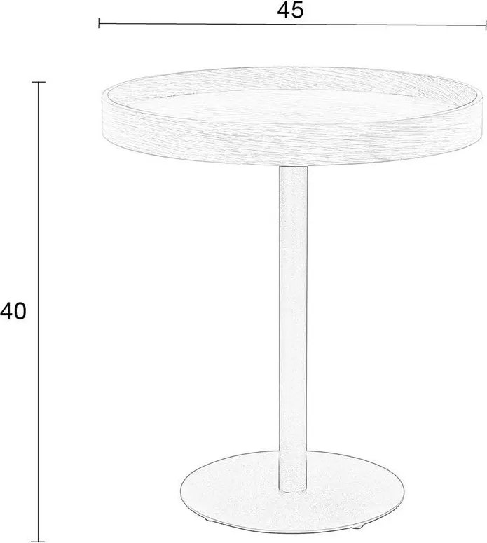 Кръгла странична масичка с дъбов плот ø 40 cm Yuri S – White Label