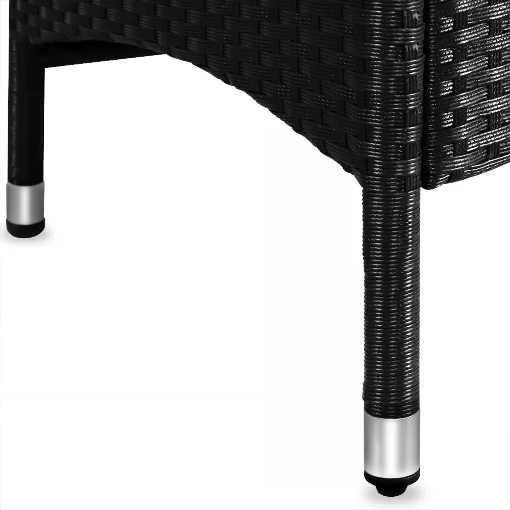 Градински комплект от полиратан от 9 части - черен