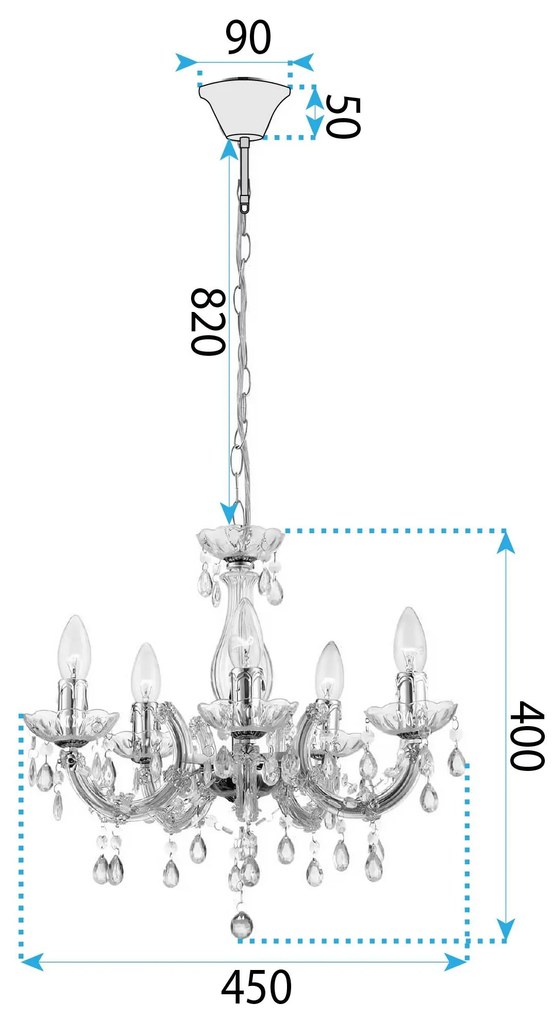 ЛАМПА EBT002-5CP BLACK