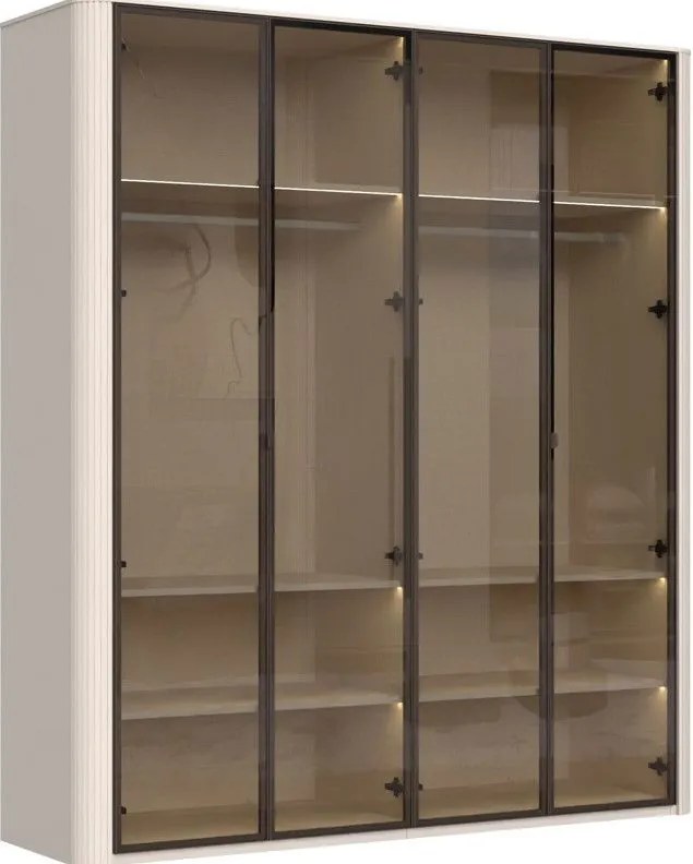 Гардероб Dutchess четирикрил стъкло