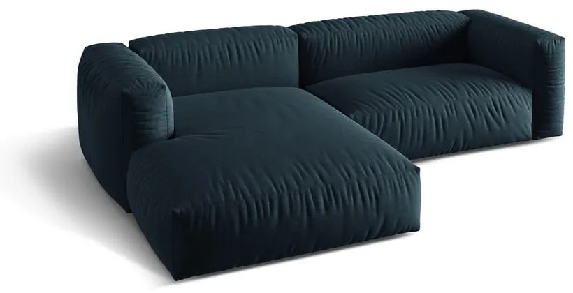Тъмносин модулен ъглов диван (ляв ъгъл) Martina – Micadoni Home
