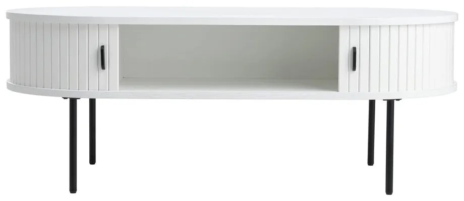 Бяла масичка за кафе от декор от дъб 60x120 cm Nola – Unique Furniture