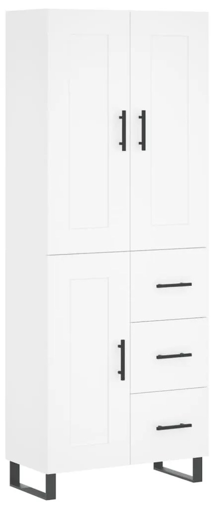 3200025 vidaXL Висок шкаф, бял, 69,5x34x180 см, инженерно дърво