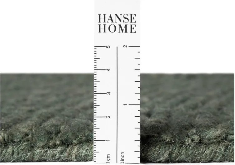 Тъмнозелен ръчно изработен вълнен килим 160x230 cm Calmio – Hanse Home