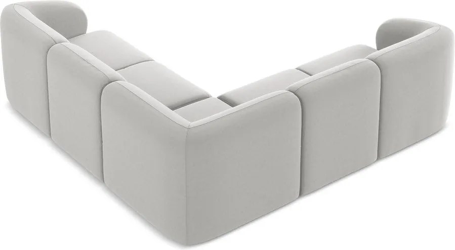 Светлосив кадифен ъглов диван Lani – Makamii