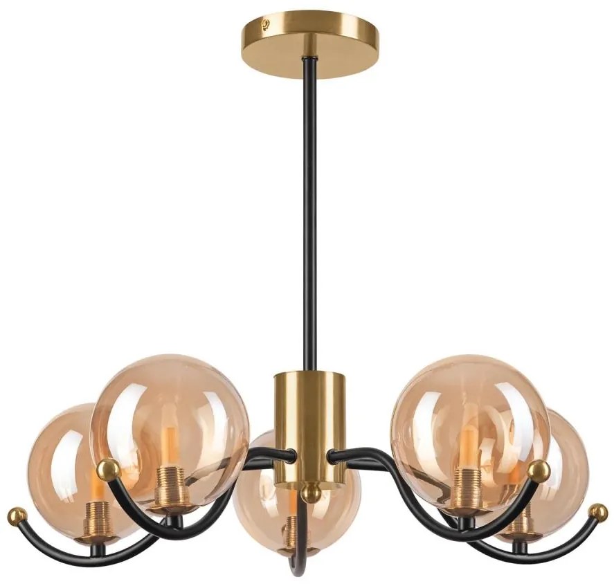 Висящ полилей GEORGIA 5xG9/5W/230V златист/опушен бежов