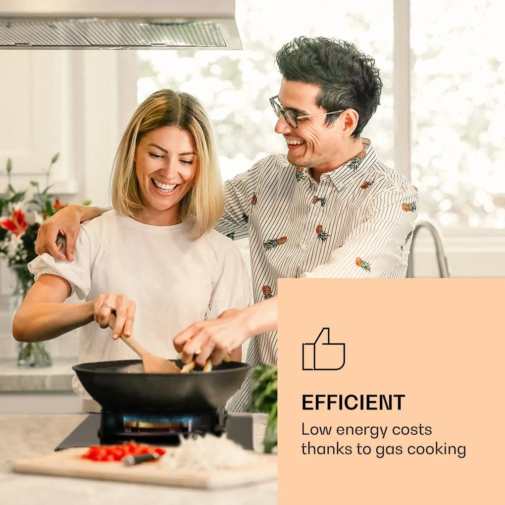 Klarstein Goldflame, газов котлон, 1 горелка за уок, стъклокерамика