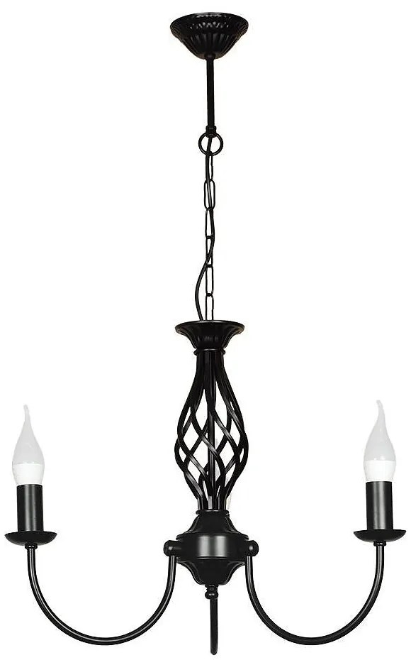 Полилей КОМО, черен, 3xE14