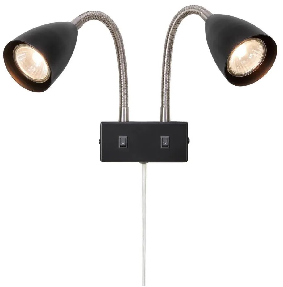 Markslöjd 108901 - Стенно точково осветително тяло CIRO 2xGU10/7W/230V черно