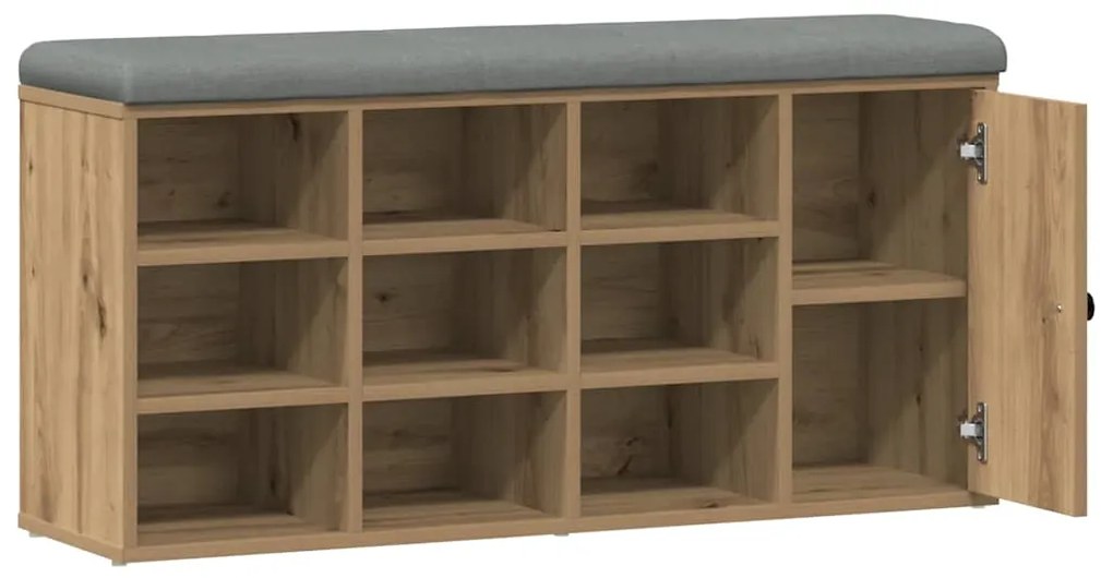 857622 vidaXL Пейка за обувки Artisan Oak 102x32x50 cm Инженерна дървесина