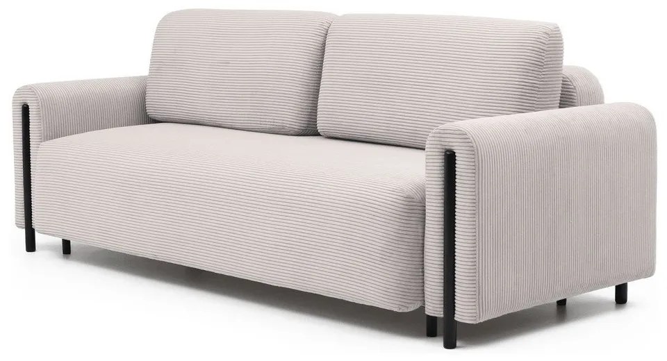 Бежов сгъваем/с място за съхранение диван от рипсено кадифе 244 cm Arcadova – ELTAP