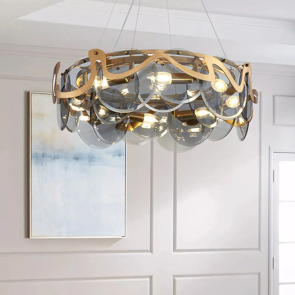Лампа APP1545-8CP Brush Gold / Grey